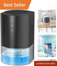 Compact &amp; Powerful 35oz Dehumidifier with Auto Defrost - Ideal for Small... - $91.03