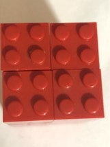 Vintage Tyco 2x2 Red Brick Lot Of 20 Pieces Toys Building Blocks - $4.94