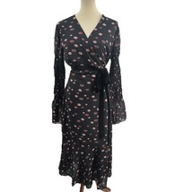 Hutch Black Wrap Dress Lip Print Size L New - £69.85 GBP