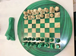 Malachite Chess, Stone Chess Set, Handmade Chess Set, Round Chess Board Game - £249.27 GBP