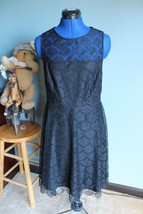 Women&#39;s Kensie Black Lace Sleeveless Keyhole Back Dress ~8~ - £14.22 GBP