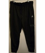 Reebok Mens Large Black Woven Track Pants Joggers Tapered Gym Running - €17,86 EUR