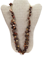 Vintage Signed Freirich Long Cha Cha Dangle Bead Seed Pod Necklace Natur... - £30.49 GBP