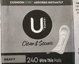 U by Kotex Clean &amp; Secure Ultra Thin Pads, Heavy Absorbency, 240 Count 6... - £31.69 GBP