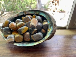 6X Bumblebee Jasper 20-25mm Tumbled Stones Reiki Healing Crystal Bali Pits - $13.45