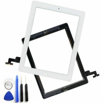 White Glass Touch Screen Digitizer + Home Button Assembly For Ipad 2 + T... - £16.51 GBP
