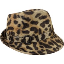 Leopard Fedora Wool Hat Womens Nordstrom Cheetah Banded Italy Bucket - $559.53 MXN
