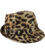 Leopard Fedora Wool Hat Womens Nordstrom Cheetah Banded Italy Bucket - $559.53 MXN