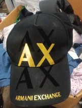 Armani Exchange Black &amp; Gold Baseball Cap Hat StrapBack Onesize ,   1095 - £14.29 GBP