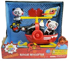Jada Toys Ryan&#39;s World Helicopter with Combo Panda Figure 6&quot; Feature Vehicle Red - £13.49 GBP