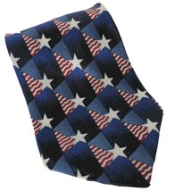 Stonehenge American Flag Patriotic Red White Blue Novelty Silk Necktie - £16.61 GBP