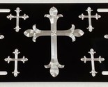 Engraved Cross Crosses Diamond Etched License Plate Metal Car Tag Christ... - £18.34 GBP