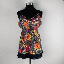 O&#39;Neill Brand Colorful Boho Floral Print Adjustable Smocked Juniors L Tank Top - £11.99 GBP