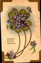 Birthday Vintage Embossed Postcard John Winsch &quot;Harty Good Wishes&quot; 1915- BK34 - £2.32 GBP