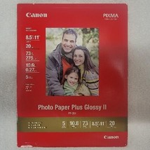 Canon Photo Paper Plus Glossy II 8.5&quot; x 11&quot; PP-201 - 20 Sheets - NEW - £9.09 GBP