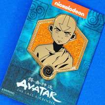 Avatar the Last Airbender Aang Golden Glitter Enamel Pin Figure - £12.01 GBP
