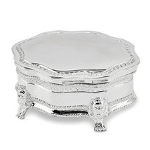 Silver-Plated Princess Victorian Footed Jewelry Box - £16.95 GBP