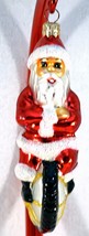1995 Christopher Radko Christmas Ornament Hand Blown Glass Unicycle Santa - £31.96 GBP