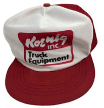 Vintage Koenig Truck Equipment Hat Cap Snap Back Red Mesh Trucker One Size Mens - £14.23 GBP