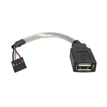 Startech 6 inch USB A Female to USB Motherboard 4-Pin Header F/F USB 2.0... - $12.00