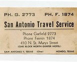 San Antonio Travel Service Business Card With Funny Help Wanted Ad 1930&#39;s - £11.74 GBP