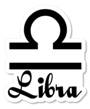 Libra Zodiac Sign Logo Car Astrological Astrology Vinyl Sticker Decal 4&quot; FCV - £3.20 GBP
