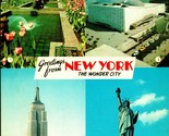 Greetings From New York NY NYC Multiview The Wonder City UNP Chrome Post... - $3.91