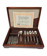 Antique Rogers Bros Reinforced Plate 48pc Flatware MCM Floral Pattern Wo... - £92.09 GBP