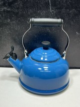 Le Creuset Q3101-59 Enamel On Steel Whistling Tea Kettle 1.7 qt. Marseille Blue - £26.98 GBP