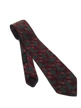 Giorgio Armani Pure Silk Mens Designer Necktie Burgundy Green Blue Tie - £43.33 GBP
