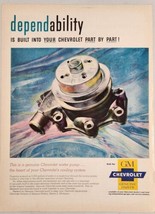 1959 Print Ad GM Chevrolet Genuine Parts at Your Dealer Dependable Water Pump - £15.09 GBP