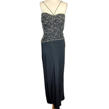 Gilar Black Beaded Midi Cocktail Dress Size 14 New with Tags  - $117.81