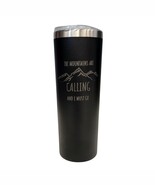 The Mountains Are Calling and I Must Go Black 20oz Skinny Tumbler LA5025 - $373.45 MXN