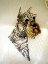 Madeira Luxury Needlepoint Canvas Started Al Weiss Schnauzer Dog Design ... - $29.99