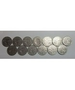 CANADA 5 CENTS 1922 - 1936 LOT OF 14 COINS INCLUDE 1926 RARE NO RESERVE - $127.34 CAD