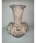 Vintage Two Headed Elephant Decorative Near Eastern Style Vase - $84.15