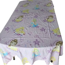 Princesses Aurora Belle Cinderella Twin Flat Sheet Disney Fabric Pink Fl... - $22.53