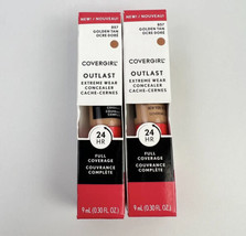 2 Covergirl Outlast Extreme Wear Concealer Golden Tan 857 0.30 Oz Full Coverage - £9.38 GBP