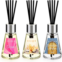 3 Pack Reed Diffuser, Scented Oil with 15 Sticks Escape/Vanilla/Moroccan Amber - £27.10 GBP
