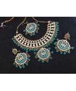 Kundan Jewelry Indian Earrings Necklace Tikka Set New Year Chokar Bridal... - €54,71 EUR