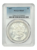 1897 $1 PCGS MS65 - £279.74 GBP