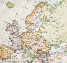 1916 Map Europe Before WW1 Italy German Empire Russia Spain France DWSS15 - $19.99