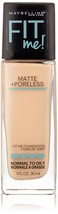 Maybelline New York Fit Me Matte Plus Pore Less Foundation Makeup, Ivory, 1 - £8.59 GBP
