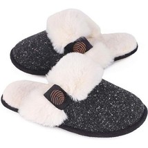HomeTop Women’s Cute Comfy Fuzzy Knitted Memory Foam Slip On House Slippers 7/8 - £13.51 GBP