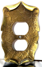 Vintage Amerock Carriage House Double Outlet Wall Cover Plate, 9082-1, Gold - $15.74