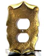 Vintage Amerock Carriage House Double Outlet Wall Cover Plate, 9082-1, Gold - $15.74