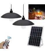 Quad Light Waterproof Indoor/Outdoor Solar Panel Two Chandelier, Remote ... - $165.00