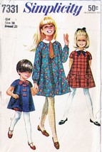 Girl&#39;s DRESS &amp; BLOOMERS Vintage 1967 Simplicity Pattern 7331 Size 10 UNCUT - £9.43 GBP