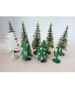 Assortment Soft &amp; Hard Plastic Scenery Trees Pines Cactus Landscape Accents - $147.33 MXN