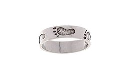 Jewelry Trends Sterling Silver Footprint Ring Size 5 - £18.39 GBP